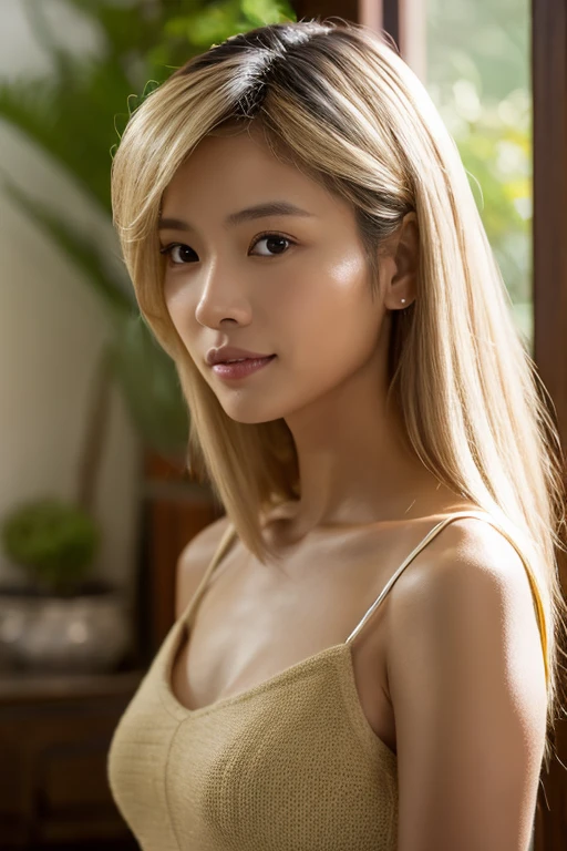 masterpiece, best quality, ultra-detailed, extremely detailed, depth of field, kirisame marisa, 4girl, blonde hair, yellow eyes, long hair, dressed Burmese nurse uniform,large breast,sexy deep V-neck,. , standing gazing out the window at the passing scenery."