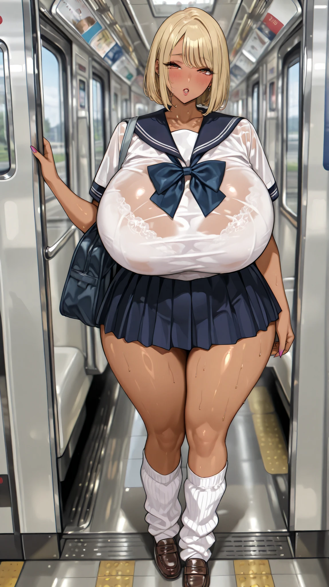 Score_9, score_8_up, score_7_up, score_6_up, score_5_up, score_4_up, source_anime, cute anime girl, detailed eye, stewardess uniform, bare shoulders, led tights, twist updo hair, brown hair, sagging gigantic huge biggest breasts, huge dark areolae, areola slip, dark nipple, hairy stomach hair, hairy armpit hair, Japanese, cute Japanese, sweating, heart mark words, in airplane, hentai atmosphere, wide hip, cum shot, blushing, blowjob, penis, ahegao, bukkake, holding testicle, one hand behind head, crowded, cabin attendant