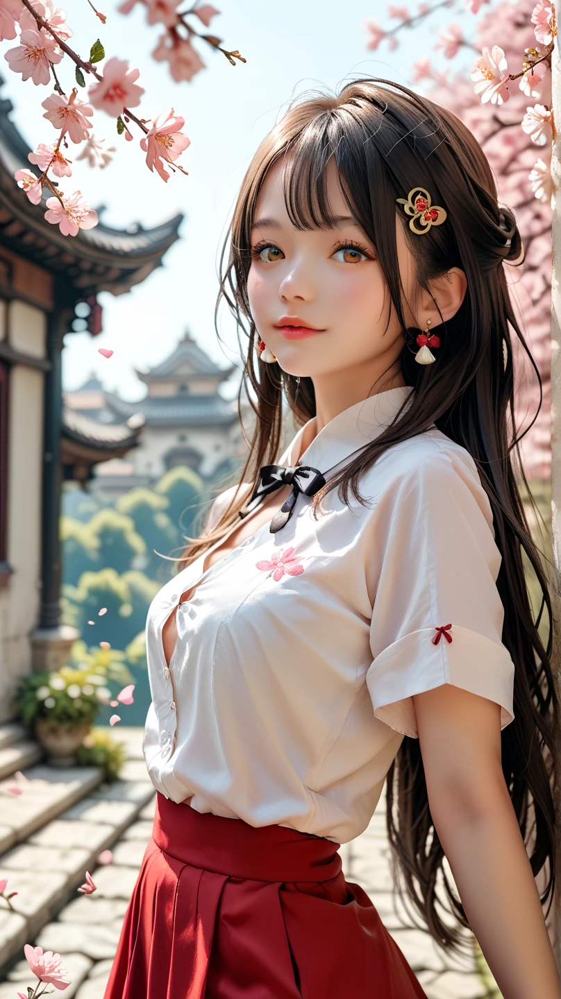 Zhezhi, twintails, glasses, hair ribbon, chinese clothes, white pantyhose,