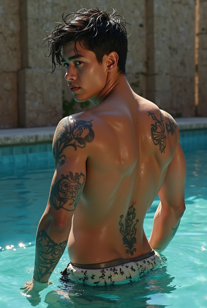 Beautiful, tattooed, young man