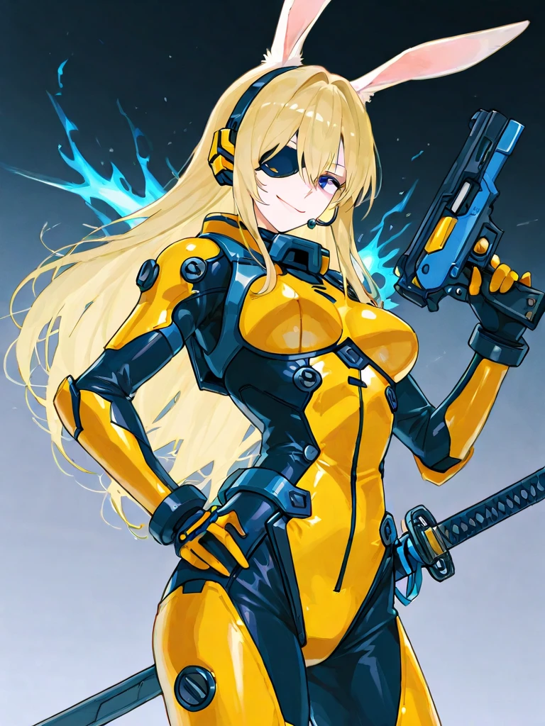 pov,1girl, Magik, black and yellow bodysuit, yellow gloves, blue eyes, upper half, <lora:magik-10:0.8>, simple background