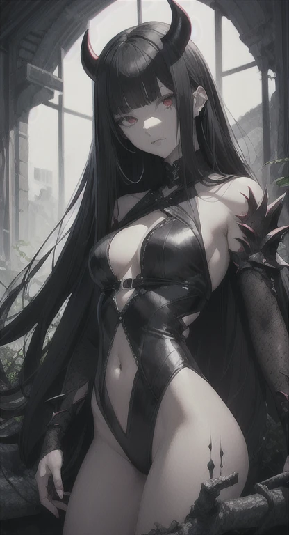 young girl, Long black hair, Black Eyes, open breasts, symbiote, venom, The Venom Woman, Masterpiece, hiquality, 4k, HD, Good detail