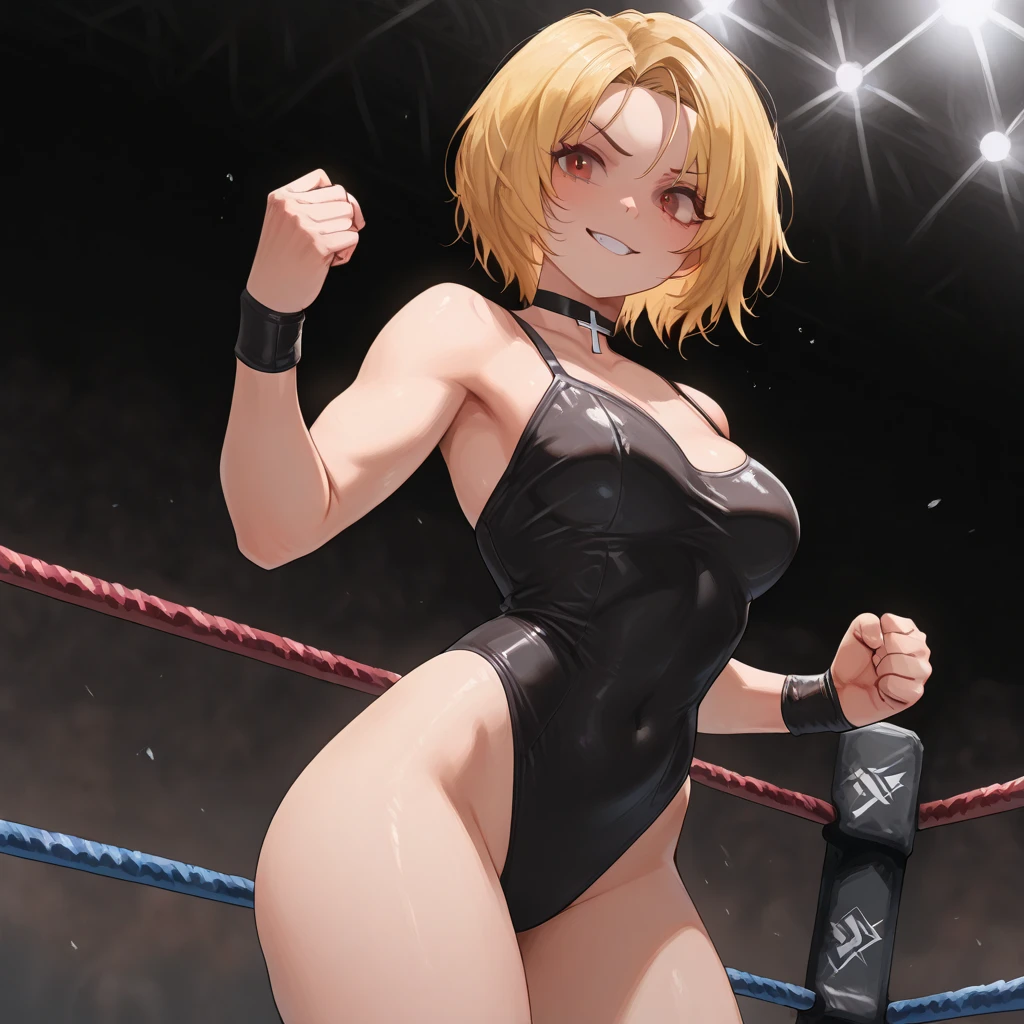Sweaty and intense orgasm、Full Color、Photorealistic、女子wrestling、Dynamic Pose、leotard、Dazzling Light、wrestling、An enthusiastic crowd watches、(Woman in sheer latex wrestling outfit licking woman&#39;s genitals)、Cunnilingus orgasm、Orgasm Face。cunnilingus sex,lesbian sex,