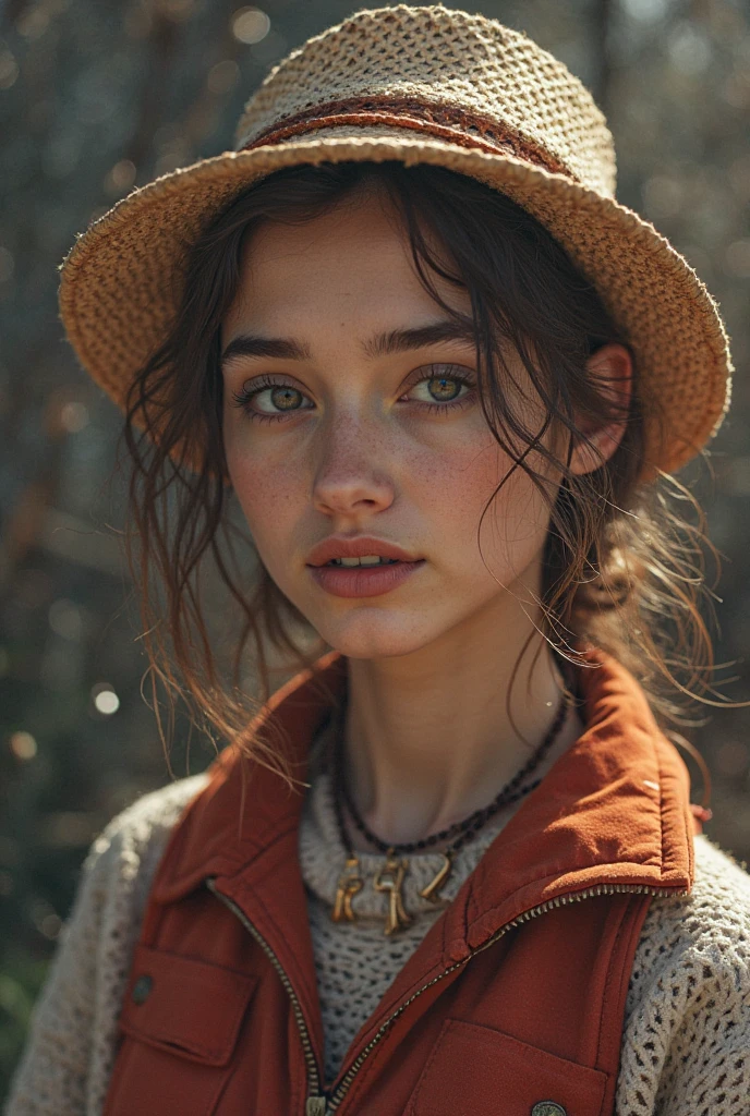 arafed nude woman with long hair wearing a hat and scarf, realistic digital art 4 k, realistic digital art 4k, soft portrait shot 8 k, photorealistic artstyle, photorealistic beautiful face, cinematic realistic portrait, beautiful digital artwork, realistic beautiful face, realistic artstyle, 3 d render character art 8 k, beautiful realistic face, amazing photorealistic graphics