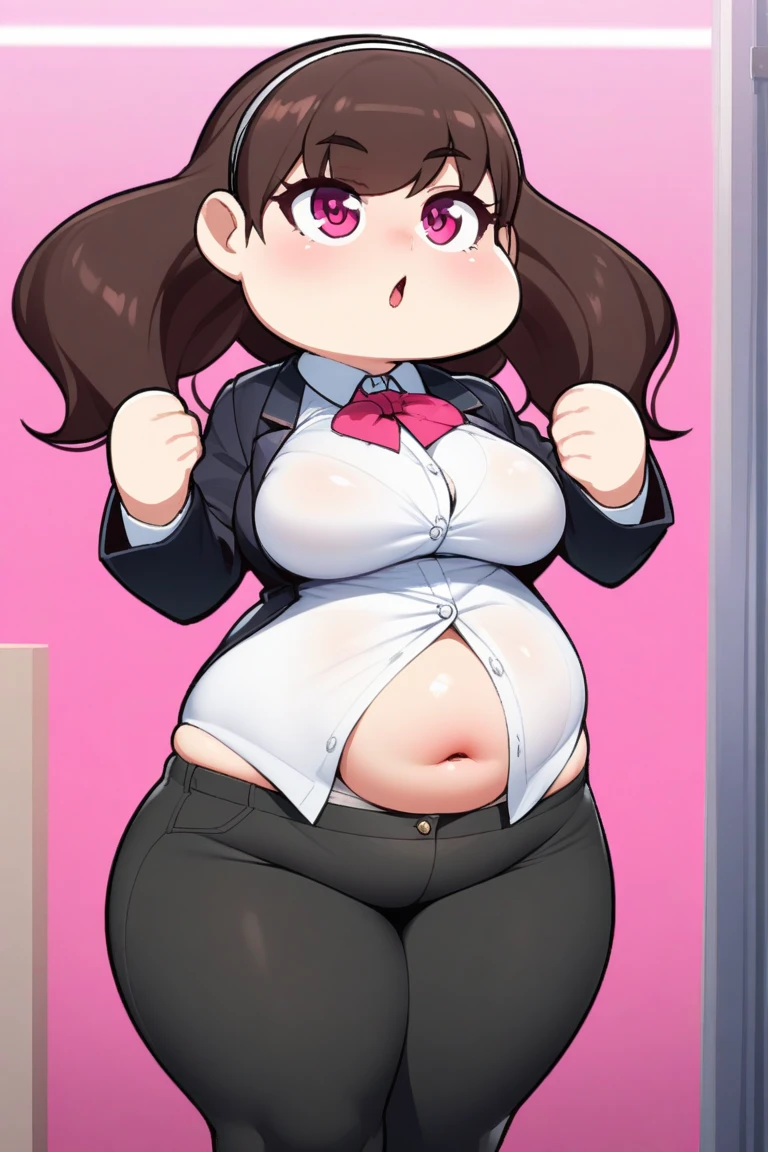 Browsing Caution:1.5,Ashido Mina、sorry、I am brunette.,Mischievous Smile、 Eyes Wide Open、Bodysuits, Big Lips, outside, Curvy、((One obese man, Obese man grabbing his girlfriend's breasts from behind:1.5))、Overflowing sexual fluid