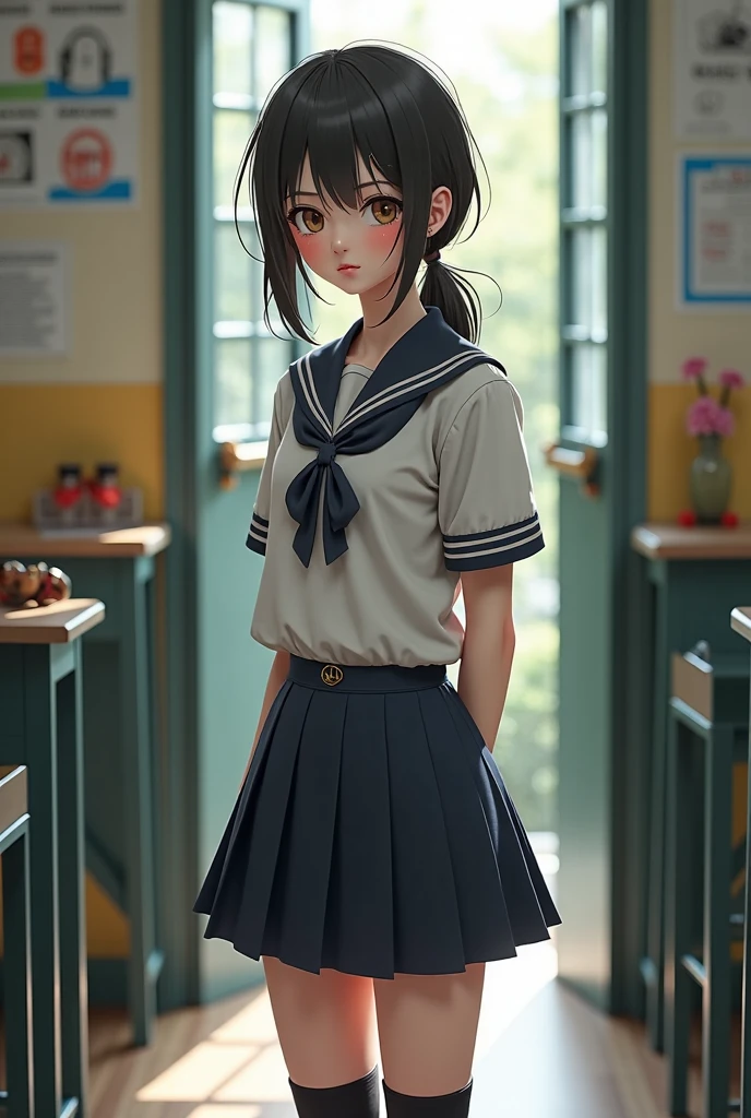 Girl in school uniform with massive ????