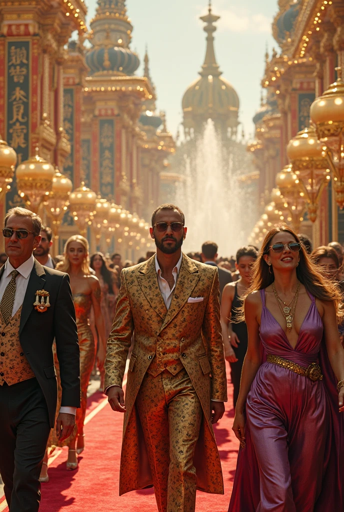(beautifull lady with very large breast, wear detail luxury dress), (stand near limousine), guarded by her male bodyguards, wearing formal suit and traditonal headband, (holding luxury bag), (detail sexy kimono) ,(strapless bra) (show cleaveage), (show underboobs) , (show sideboobs), (show thigh), (detailed underboobs ornament), (detail luxury hand watch), (detail hips ornament), expensive detailed necklace, flower vase, (very large breast:1,9), luxury wall ornament background, (detail outside of luxury restaurant background), detail luxury restaurant exterior, detail streetwalk, detail blue sky, detail clouds, detail luxury garden lamp, beautifull face, pretty face, beautifull eyes, beautifull nose, sexy lips, polished nails, raytracing, nsfw, beautifull fingers, beautifull hands, sexy belly, sexy body, sexy shoulders, sexy legs, sexy hips, (luxury bracelet), (luxury ring), (luxury necklace), black nails , blue eye, (4 fingers in 1 hand), white skin, full body picture, pretty makeup, blush, full body shoot, blurry people background,(masterpiece, best quality:1.2),(8k,highres,RAW photo,realistic,photo-realistic:1.3),(detailed skin texture,detailed cloth texture,beautiful detailed face:1.25),professional lighting,photon mapping,beautiful soft light,radiosity,physically-based rendering,model shoot style, model shoot style, (extremely detailed CG unity 8k wallpaper), full shot body photo of the most beautiful artwork in the world, complex 3d render ultra detailed, looking at viewer, 18 yo, wet hair, real human skin, vibrant details, hyperrealistic, beautiful, octane render, 8k, best quality, masterpiece, an extremely delicate and beautiful, extremely detailed ,CG ,unity ,wallpaper, (realistic, photo-realistic:1.37),Amazing, finely detail, masterpiece,best quality,official art, extremely detailed CG unity 8k wallpaper ,extreme detailed eyes, (perfect face), shiny skin, colorful, highest detailed, vibrant colors, ultra high res, (high contrast), intric