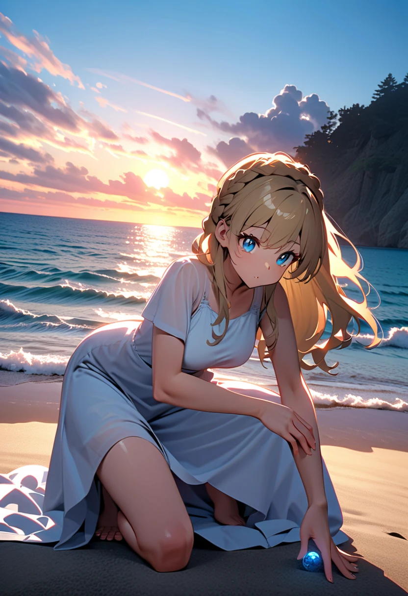 (masterpiece, Highest quality,Movie stills),Girl in the air,Sunshine Smile,sunlight,vitality,Cloud-based,heaven,Baiyun,rainbow,Wide-angle view,Soft Light