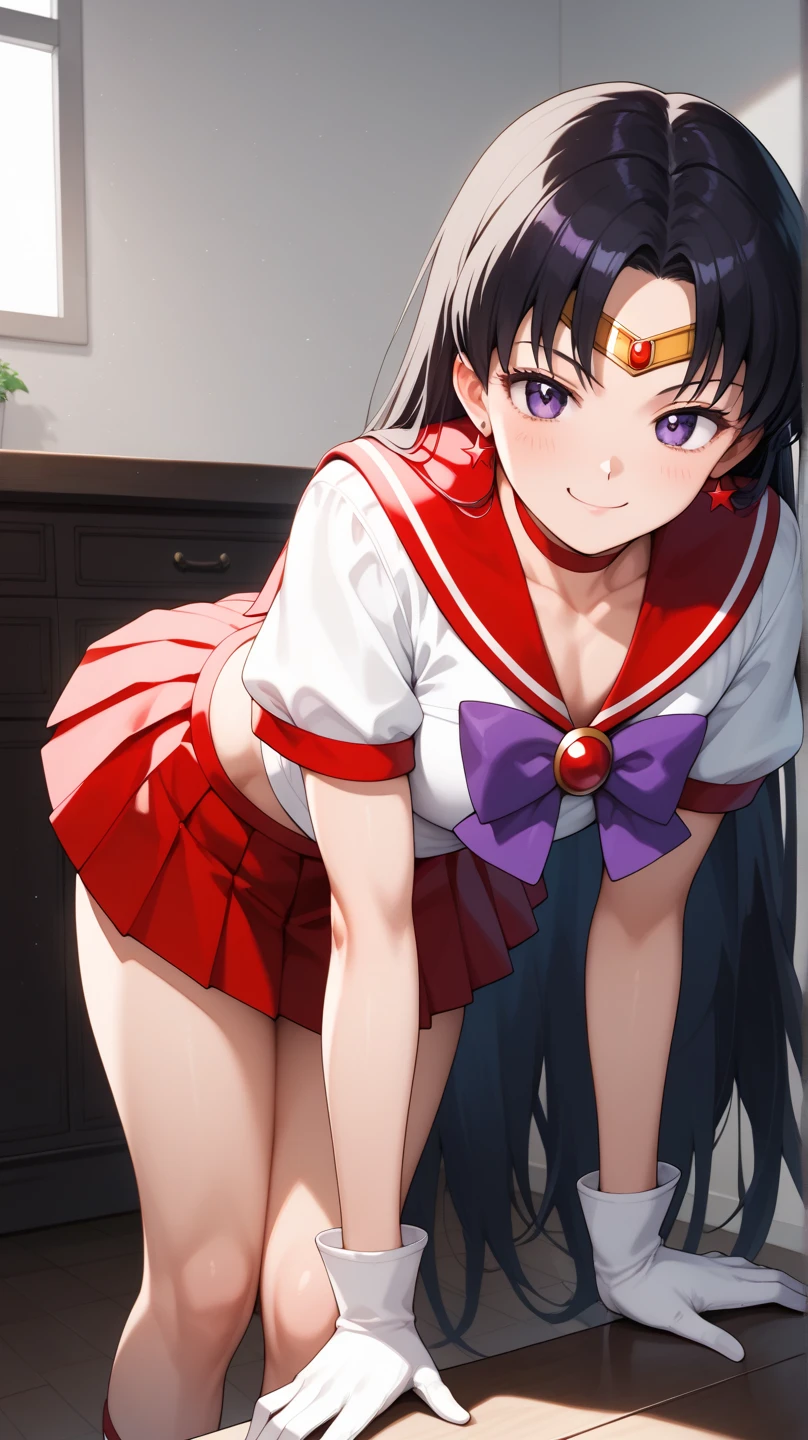 (masterpiece, best quality:1.2), 1girl, 1male, penis, sex, standing_split, standing-sex-front, standing missionary, vaginal sex, man standing next to rei, man having sex with sailor mars,
rei hino, no panty, aamars, long hair, black hair, tiara, earrings, red choker, red sailor collar, purple bowtie, white shirt, elbow gloves, white gloves, pleated skirt, red skirt, bare legs
