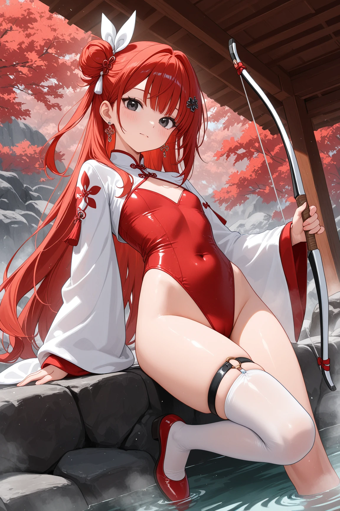young girl，red color Hanfu，in the forest，spread legs standing，Side leakage，blushed，The whole body is sweaty，Sweat on the inner thighs，making mouths water，expose panties，Shame line，trembling，red panties，red tinted hair，streaming tear，The whole body is soaked with sweat，Red beautiful eyes，The mouth is wide open，stick out tongue，Exhale hot air from the mouth，Eyes rolled up，There is heat around，White fog，There is a white liquid，The chest is huge，Expose the upper half of the milk，Belly button，bare leg，Barefoot，Pink full body photo