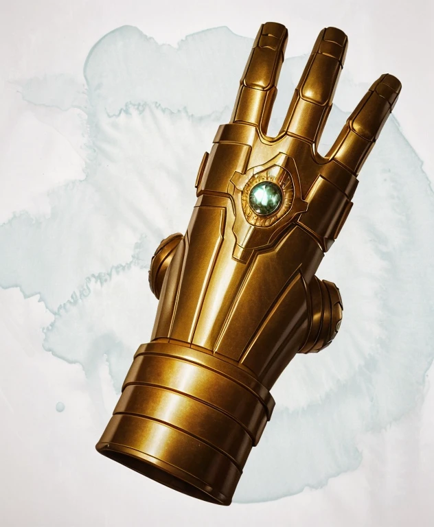Close-up of a hand，There is a bunch of lights on it, war theme gauntlet,Wearing metal gloves, mitts, metal gauntlet,