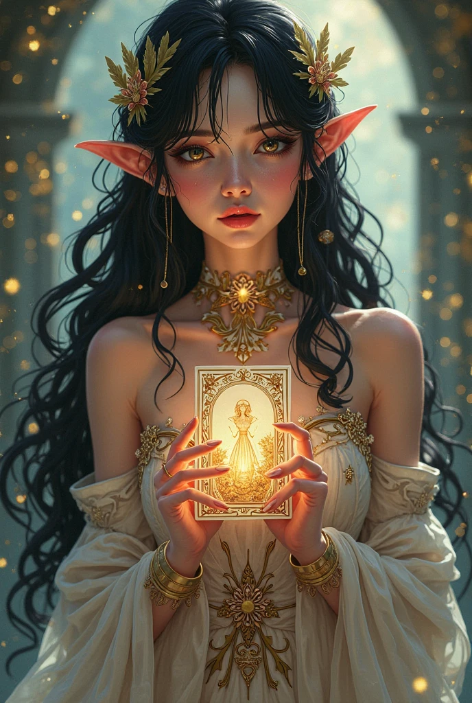 (Best quality, 4k, High-resolution, Masterpiece:1.2), Ultra-detailed, Realistic, Radiant lighting, Epoch Elves, Portraits, Fantastical colors, Fine art, Ethereal beings, Dreamlike, Whimsical creatures, Detailed facial features, Glowing eyes, Elven beauties, Ethereal glow, Mythical creatures, Harmonious composition, Dazzling colors, Stunning visual effects, Otherworldly appearance, Mesmerizing artistry,