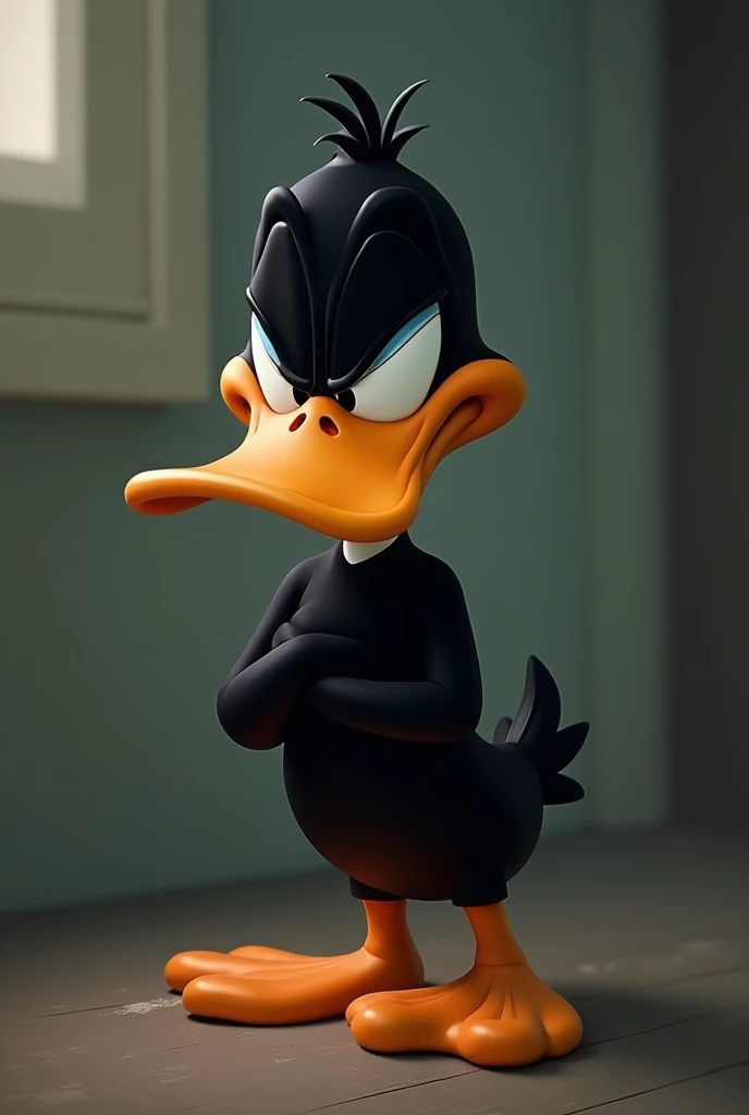 Daffy duck, gray background