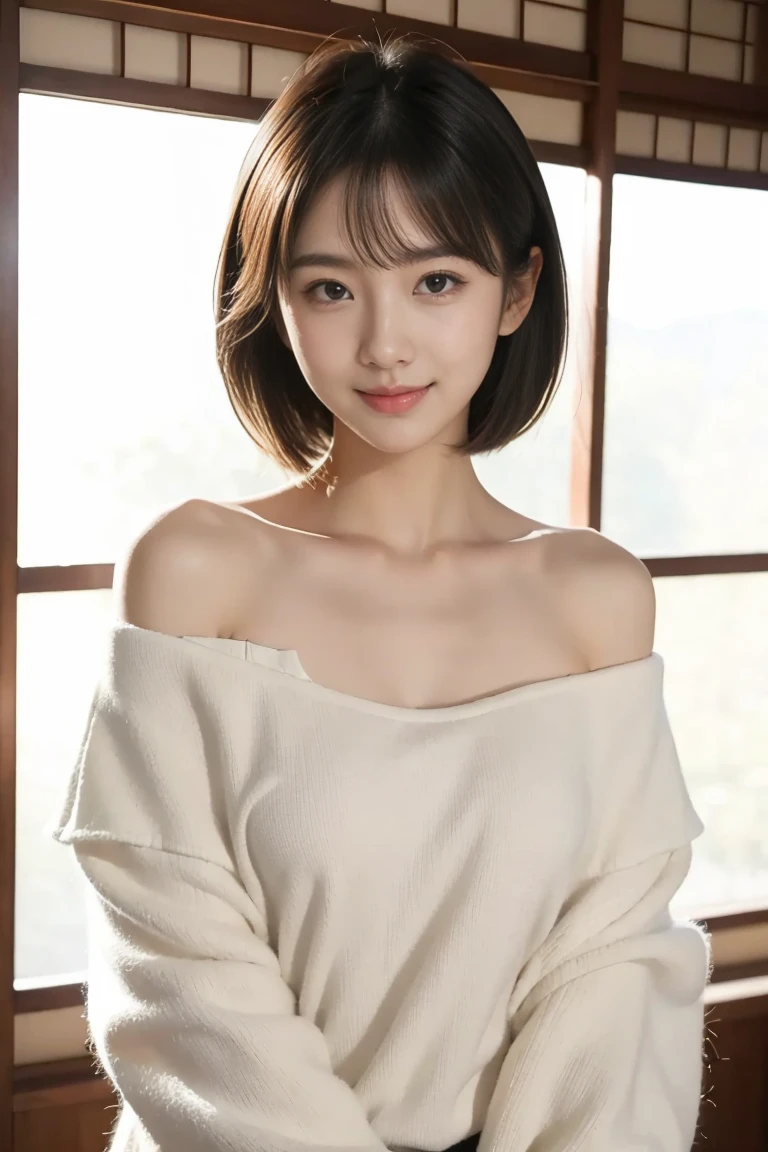 downbrouse、No bangs:1.10、straight flat chest:1.20, (leaning-forward:1.3)、(Oversized sweater、Loose chest:1.5)、bra very.10, Pink areola is visible:1.20,  B Cup:1.20, Erotic, (top-quality、8K、32K、​masterpiece)、japanes、17 age、Very pretty girl、a beauty girl、crouching down、Bright smile、shinny skin、blurry backround、short-cut:1.10、Ear hooks:1.20, A dark-haired:1.10, Upper body close-up、Shot from above　embarassed expression,Alafed Girl, chiho, iwakura lain, closeup Iwakura Lain, With short hair, Shiori Teshirogi, Kotegawa Yui, She is 17 years old, sui ishida with black hair, lain iwakura, girl cute-fine-face, Clear pubic contours,(Small breasts), hight resolution, ighly detailed, top-quality, [​masterpiece:1.6],, ighly detailed, nffsw, finely detail, top-quality, , Cinematographic lighting, 1girl in、17 age、Cute Japan Girls、perfect body type、, Cute droopy eyes、Beautiful big eyes、ultra-detailliert、hight resolution、Transcendent beauty　top-quality、​masterpiece、majicMIX Real、(Raw photography:1.2)、(Photorealsitic:1.4)、Inside the café、Kamimei（Sway Back Stance、Loot Pose 、Arch the back、Kneeling Pose 、Showing off cleavage、Emphasize cleavage）
（Lower a little,sad,mournful,mournful,cry）