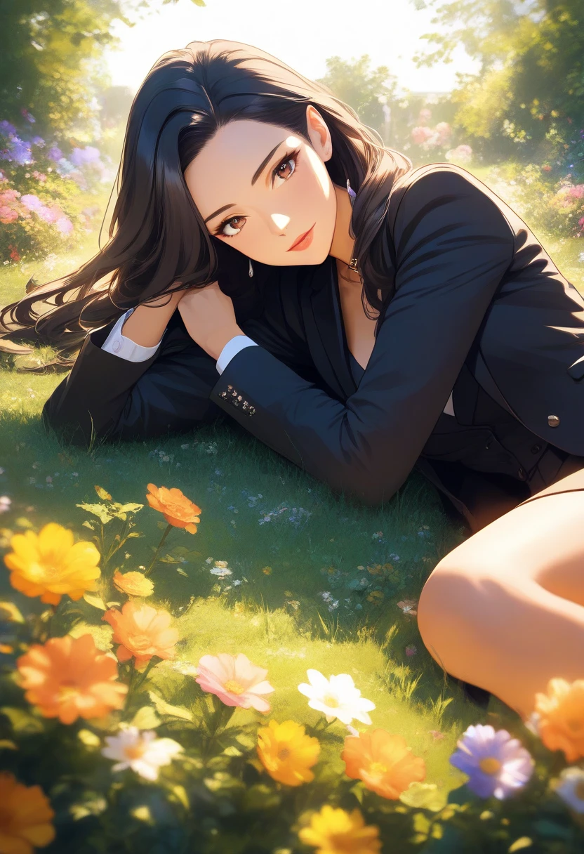 (masterpiece:1.2, best quality:1.1, highres,absurdres, high quality),(photorealistic:1.1),reflected light, colorful,ultra-detailed,8k, ultra hd, super detailed,
aakojima, brown hair, brown eyes, folded ponytail, white shirt, (black pencil skirt), (black pantyhose, cleavage), sleeping, lying on park bench, closed eyes, on back, tree, outdoors, grass, cowboy shot,
<lora:Kana Kojima:0.7>