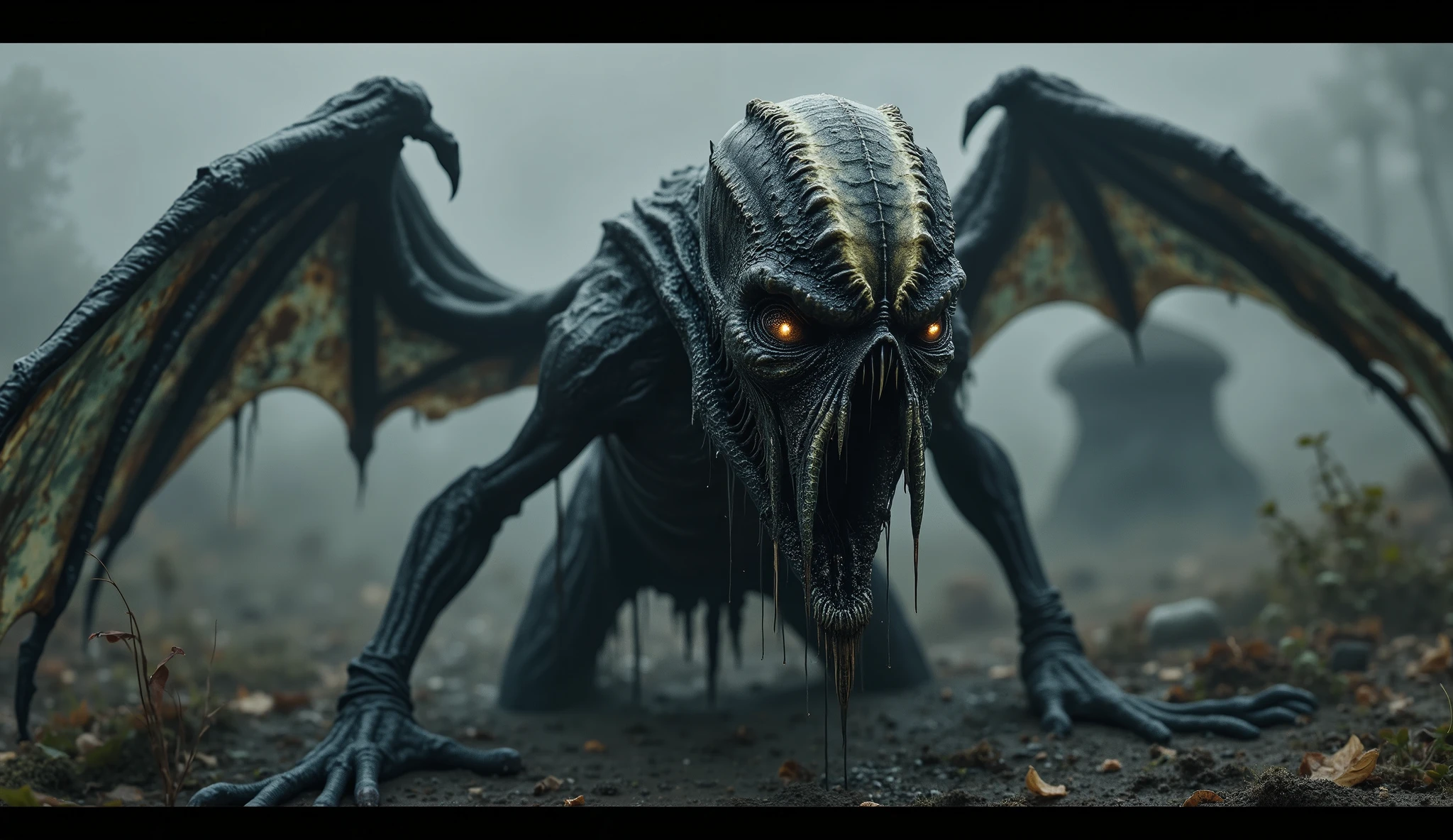 (masterpiece, best quality:1.2), in (medium full shot:3.1) of lot of 9monsters, ghoul, zombie, open mouth, sharp teeth, holes in skin, corrupted monser, from a movie for (the undead horde surges across the desert, leaving a trail of chaos and destruction in their wake. a space creature appears with red eyes glowing with an eerie light and its mouth twisted into a grotesque snarl:2.5), inspired by Zdzislaw Beksinski and Peter Gric, (with Creepy, Sci-Fi, Fantasy and Horror:2.5) retro sci fi, Horror movie, very detailed body, moody