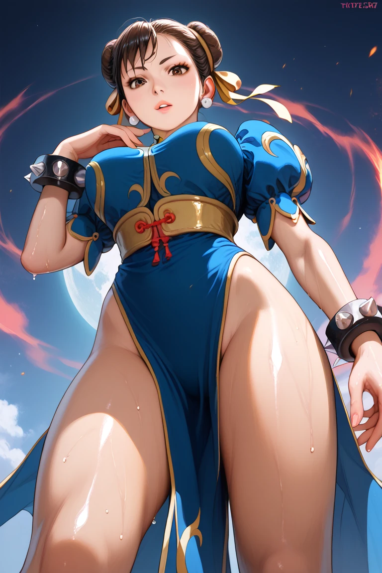 Black Magician Girl、super breasts、thick thighs、blonde hair、magic circle、8K, 4k, highest quality, High resolution: 1.2),winking、Nipples exposed、cute anime face、Pink blush on cheeks、noise removal、Leotard that bites into、have a cane、Hold your cane、Rear view、Turning around、full body portrait、T-back that digs into your butt、Glowing green eyes、Laughter