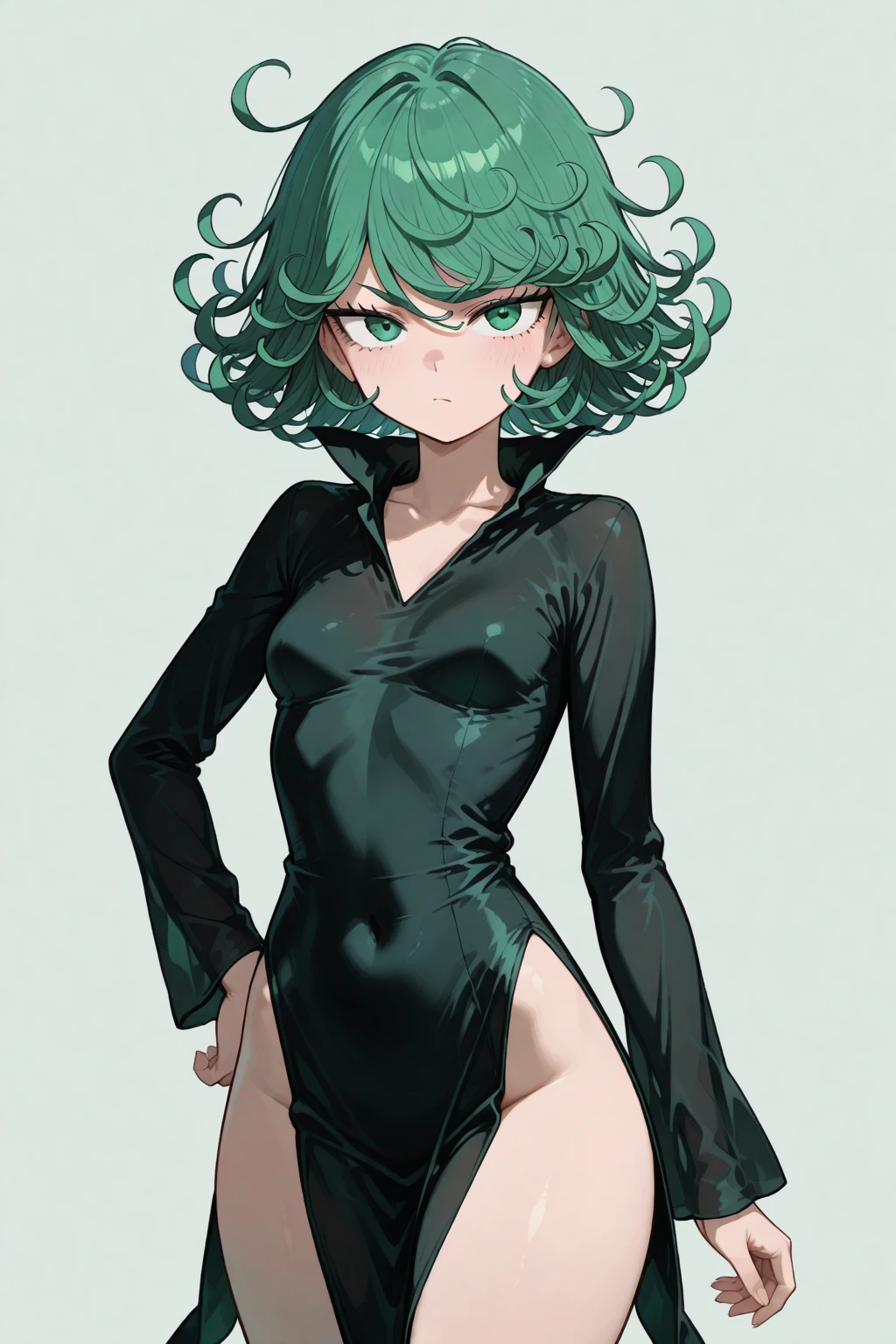 opmtatsumaki, <lora:opm tatsumaki manga-lora-nochekaiser:1>, 
tatsumaki, short hair, curly hair, green hair, (green eyes:1.5),
BREAK long sleeves, dress,
BREAK outdoors,
BREAK looking at viewer, (cowboy shot:1.5),
BREAK <lyco:GoodHands-beta2:1>, (masterpiece:1.2), best quality, high resolution, unity 8k wallpaper, (illustration:0.8), (beautiful detailed eyes:1.6), extremely detailed face, perfect lighting, extremely detailed CG, (perfect hands, perfect anatomy),
