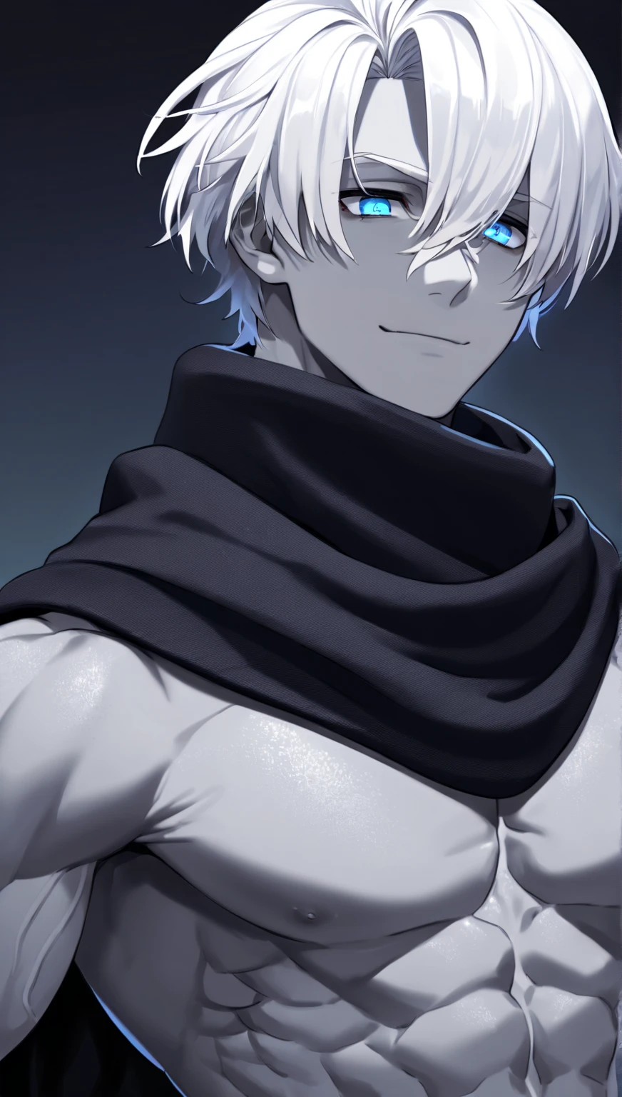 1boy, Gojo's Intense Walking, white colored hair (goosebumps on skin), blue eyes, with a black blindfold, Pleasant surroundings, Super detailed, hiquality