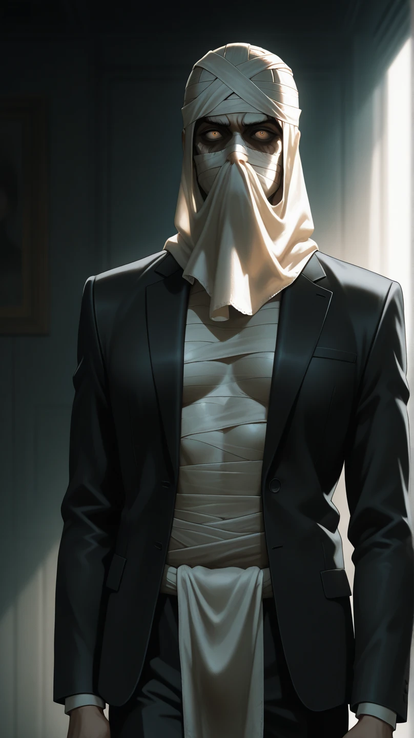 masterpiece, Best quality, realistic、a handsome guy in sheet ghost costume, white thong, Flawless anatomy、shirtless., ideal male body、male model
