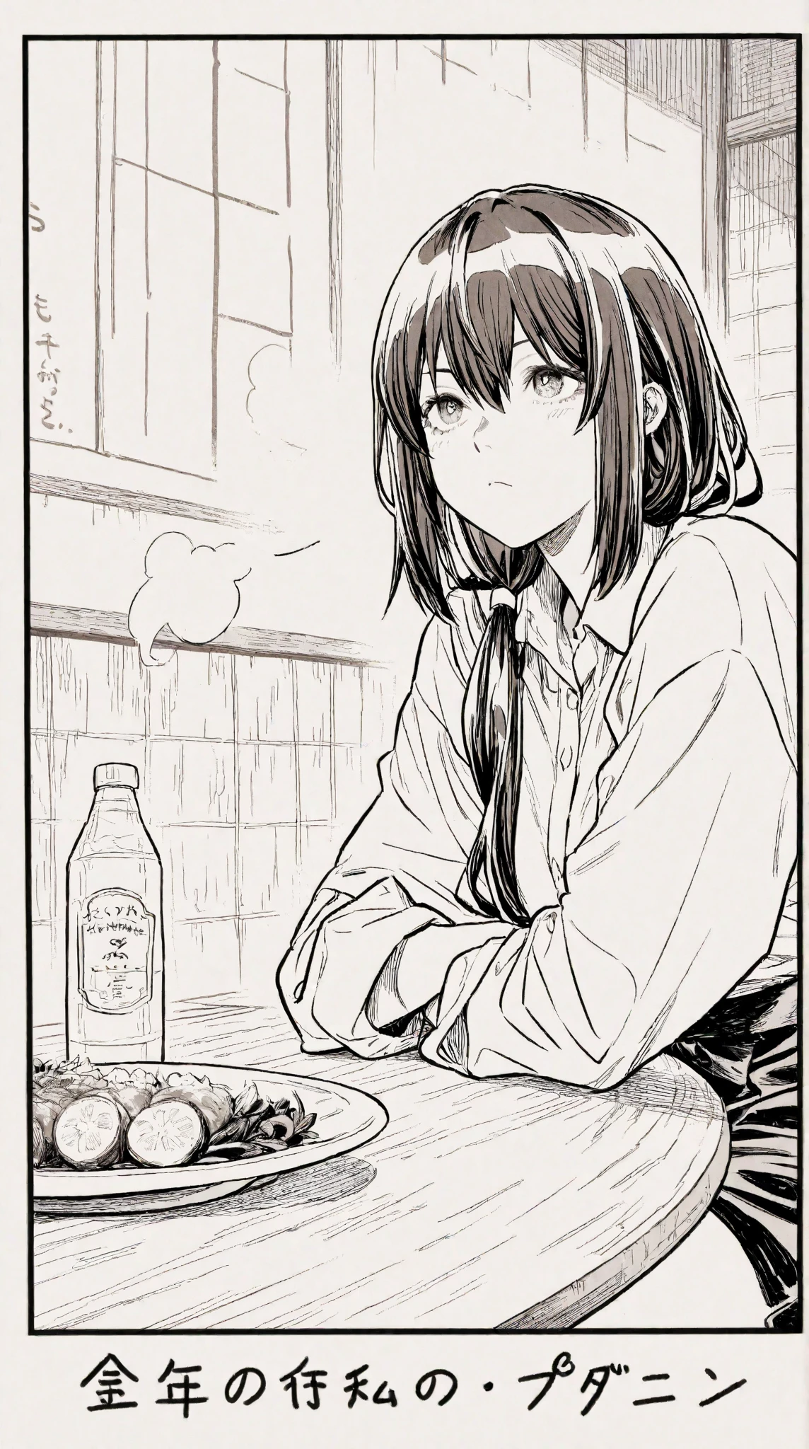 Two dimensions,Woman drinking alcohol,Drunk,chat,orange eyeetering,