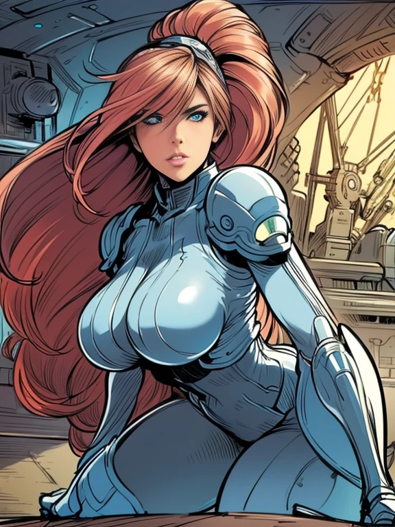 (masterpiece, top quality, best quality, official art, beautiful and aesthetic:1.2), (1girl:1.3), (gorgeous face), light freckles, fair skin, brown hair, extremely detailed, portrait, looking at viewer, solo, (full body:0.6), detailed background, close up, (airy modern theme:1.1), extremely busty but very slender motorcycle girl, ponytail, big lips, arched back, flexing, charlatan, smirk, mysterious, riding a street bike, motorcycle, sports bra, black jacket, leather pants, ((motorcycle helmet)), bullet bike, motorcycle, cyberpunk city street, well-lit, thin and toned physique, ((((gigantic breasts, cleavage, skindentation)))), slim waist, slim hips, long legs, modern (city exterior:1.1) background, dark mysterious lighting, shadows, magical atmosphere, dutch angle,