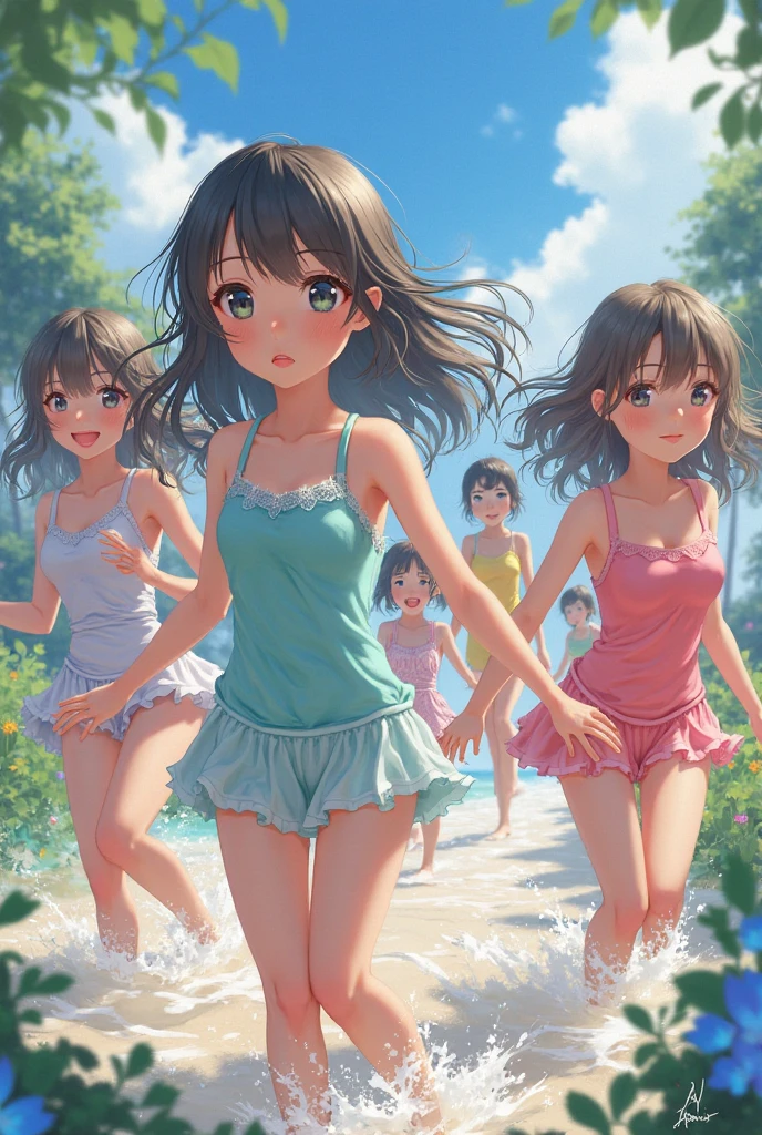(masterpiece、Highest quality、Highest quality、Official Art、Beautiful and beautiful:1.2)、(One person:1.3)Hatsune Miku、Twin tails,Beautiful breasts, Katsushika Hokusai, (Highest quality:1.4)、High resolution、Detailed Background)、(Beautiful face in every detail:1.4)、Beautiful, smooth skin、Skin Texture、Professional Lighting、Beautiful teenage girl、(Three Women),
Brown Hair、Braided Bob、Braided Ponytail、Braided Hairstyles、Realistic、Perfect body line、Attractive thighs、Attractive big ass、sunny day、Cowboy Shot、
(Three beautiful people swimming on the beach:1.5)、
Splashing water、Happy expression、smile、Laughing with your mouth open、sexual expression、Wet swimsuit、Wet swimsuitが光る、My whole body is wet、My hair is wet too、cute、

The ruffled top and high-waisted bikini bottoms accentuate your feminine charm..。Choose a patterned or brightly colored bikini to make your look even more cute.、
Pair a strapless bikini top with a wrap skirt for a resort look.、For skirts, To add a summery feel、Choose patterned and lightweight fabrics.、
One-piece swimsuits with ruffles and lace details create a cute look.、
When playing at the waterfront, pairing it with a cap not only looks cute, It also protects you from sunburn..、
The cut-out design of this bikini gives it a modern and stylish look.、
Choose one with a complex design or different color combinations.、Your unique charm stands out.、
Rash guards are also a great way to protect yourself from the sun..、
Choose colorful patterns and pop designs.、Pair it with high-waisted bottoms for an active look.。, Girly look.、cute