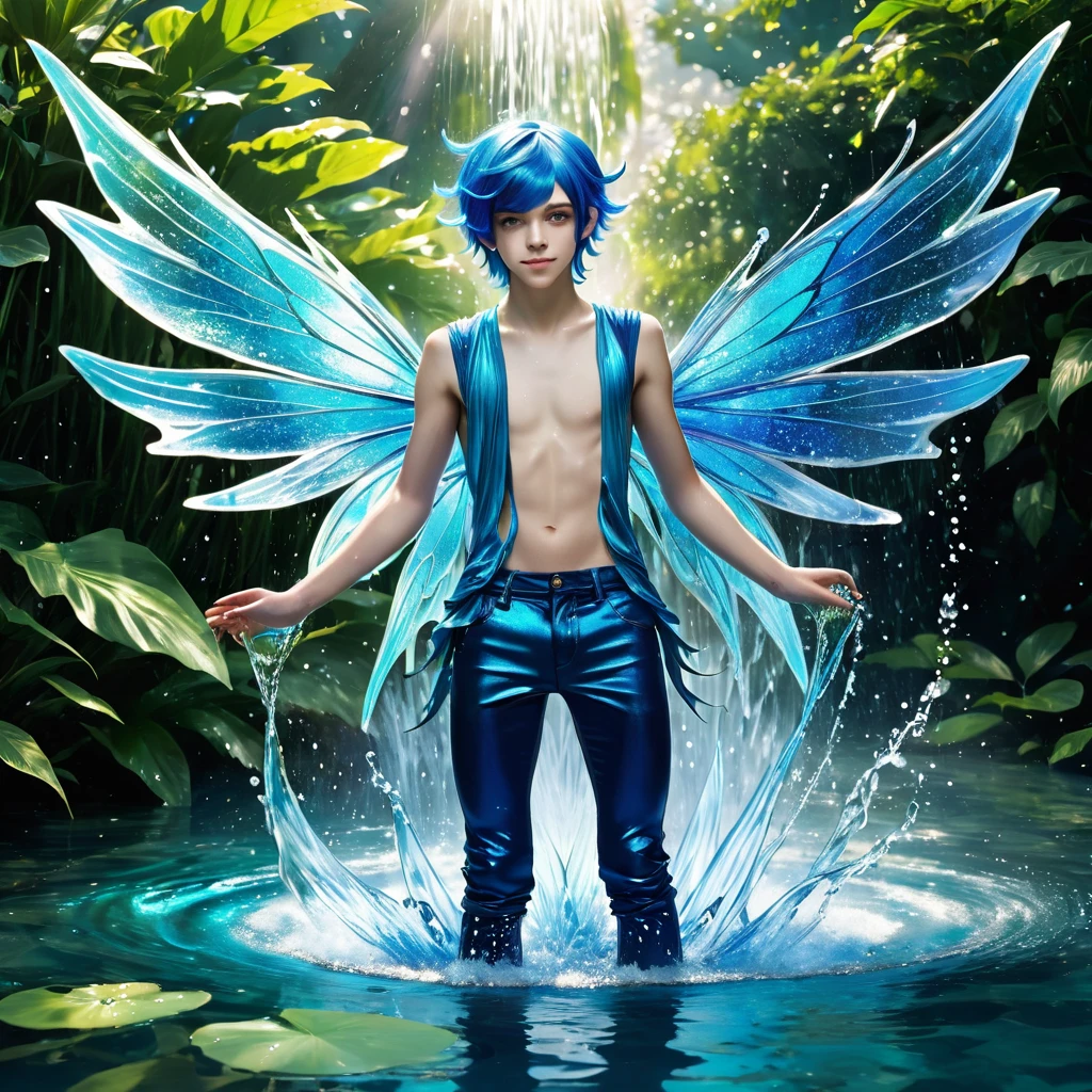 <lora:Puck(Berserk):0.8> puck(berserk), 1boy, solo male, nude, pixie, fairy wings, long pointy ears, blue short hair, blue eyes, beautiful, amazing Kentaro Miura style, masterpiece
