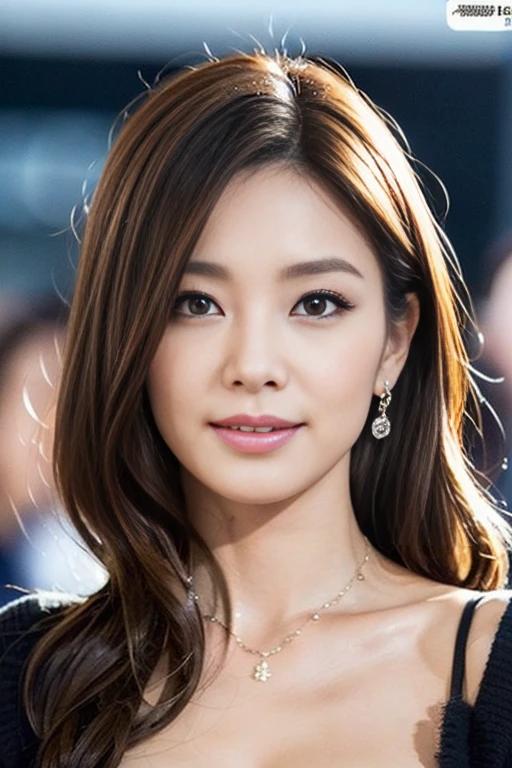 best qualtiy, tmasterpiece, 超高分辨率, realisticlying, 1girll, bshoulders, ssmile,16K HD resolution,More face details