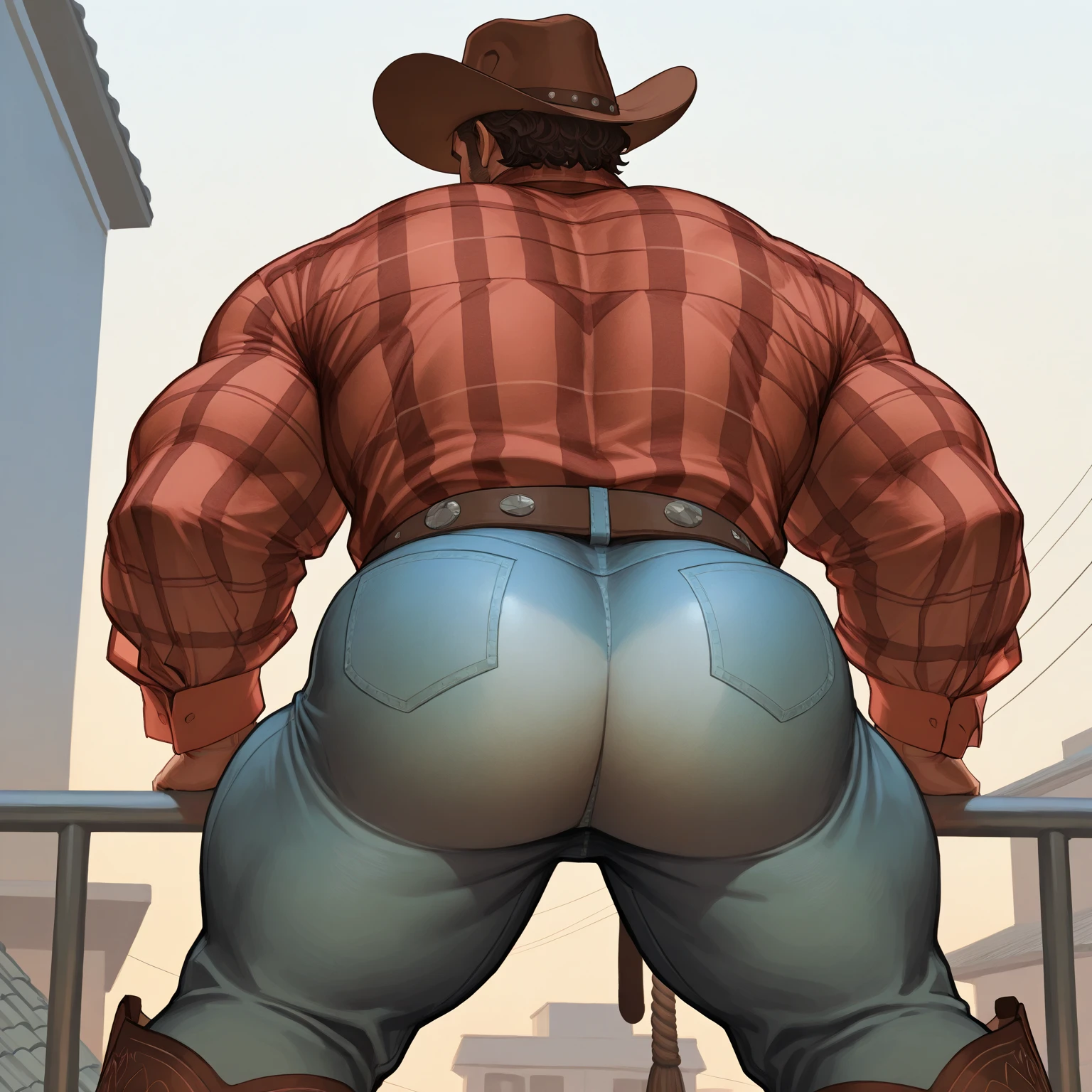 NSFW, a muscular old man in the park, showing her naked ass, hairy ass, Sleeveless, happy, autumn, Suits, vector, mwvector, bokeh, SMILE, (Masterpiece), (Best Quality), 8k. huge and muscular, thick arms, short hair