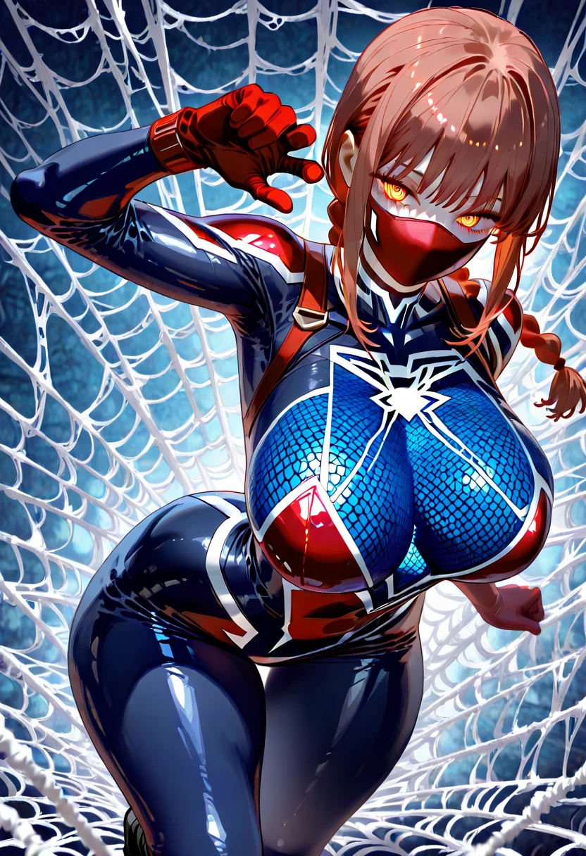 spiderman white mecha swimsuit,(random pose:1.5),(random hairstyle),(large breasts),(Highest image quality, (8K), Ultra-realistic, Best Quality, High quality, High Definition, high quality texture, high detailing, Beautiful detailed, fine detailed, extremely details CG, Detailed texture, realistic representation of face, masterpiece, presence),black pantyhose