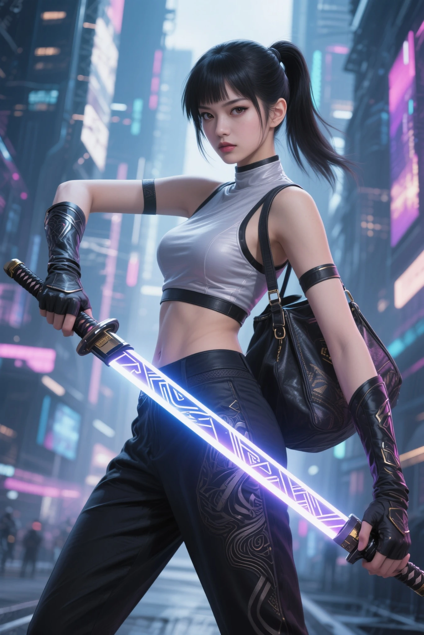 A woman in a short skirt and jacket posing for a photo., cyberpunk art by Raymond Han, Trends in CG society, Digital art, Chinese woman, korean girl, beautiful asian woman, asian woman, young asian girl, attractive girl, beautiful asian woman, korean woman, Chinese woman, beautiful south korean woman, gorgeous young korean woman, beautiful young korean woman, asian woman