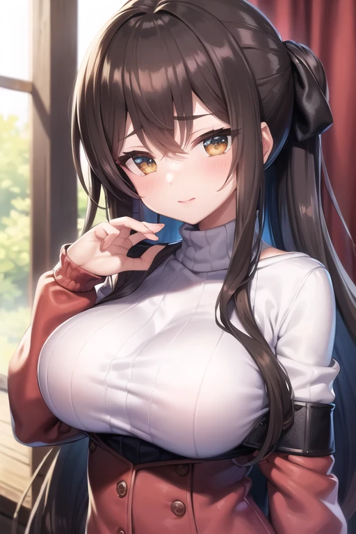 Highest quality,masterpiece, best resolution, nsfw, 1 girl,naked, (huge breasts:1.5), nipple,spread pussy,indoor, smile, sitting, spread legs, face viewer, horse ears, horse tail, Daitaku Helios