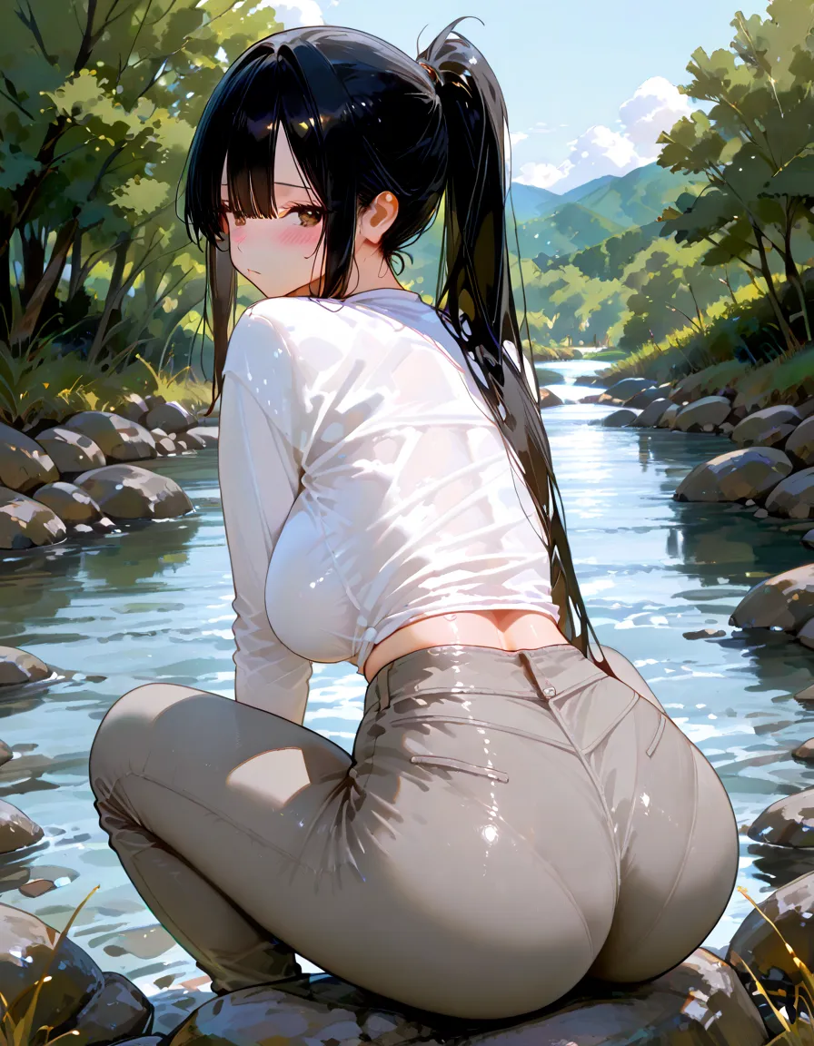 masterpiece, best quality, ultra-detailed, 2girls, (bottomless:1.5), children, navel, ((pussy line:1.5)).