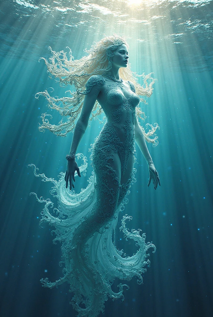 human Jellyfish Girl In the water mysterious