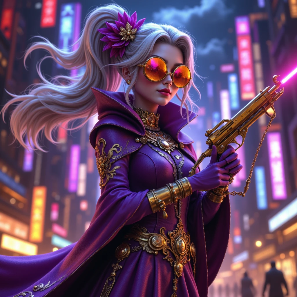 ((masterpiece, best quality, high res, sharp focus, ultra detailed, extremely detailed, photorealistic artwork:1.37, extremely detailed CG unity 8k wallpaper, vibrant colors, vibrant theme, intricate details)) dark elf female, woman:1.5,1 woman, elf female, dark elf (female, muscle, 1girl, pectoral, woman chest, muscular) 25 year old woman, young ((1female,1 female,1woman, woman, female gender:1.5, beautiful woman, female focus)) (((elf))) (((elf ears))) dark elf, pointed ears (((purple_eyes:1.3))) intricate eyes, beautiful detailed eyes, symmetrical eyes (((dark skin:1.5))),white hair,(((lustrous skin:1.5, bright skin: 1.5, skin tanned, shiny skin, very shiny skin, shiny body, plastic glitter skin, exaggerated shiny skin, illuminated skin))) young beautiful female, perfect body, perfect face ((detailed face)) expressive eyes, serious face, (ultra-detailed:1.3) beautiful detailed glow, finely detailed ultra-detailed, (light armor, greatcoat, layered clothing, (purple cape with hood:1.2, purple cape, hood)) ((intricate outfit, intricate clothes)) ((quiver with arrows:1.5,arrow quiver:1.5)) (dynamic pose:1.0) mocking serious attitude,(centered, scale to fit dimensions, Rule of thirds) ((scenery at night)) scenery:1.25 ((bedroom background))