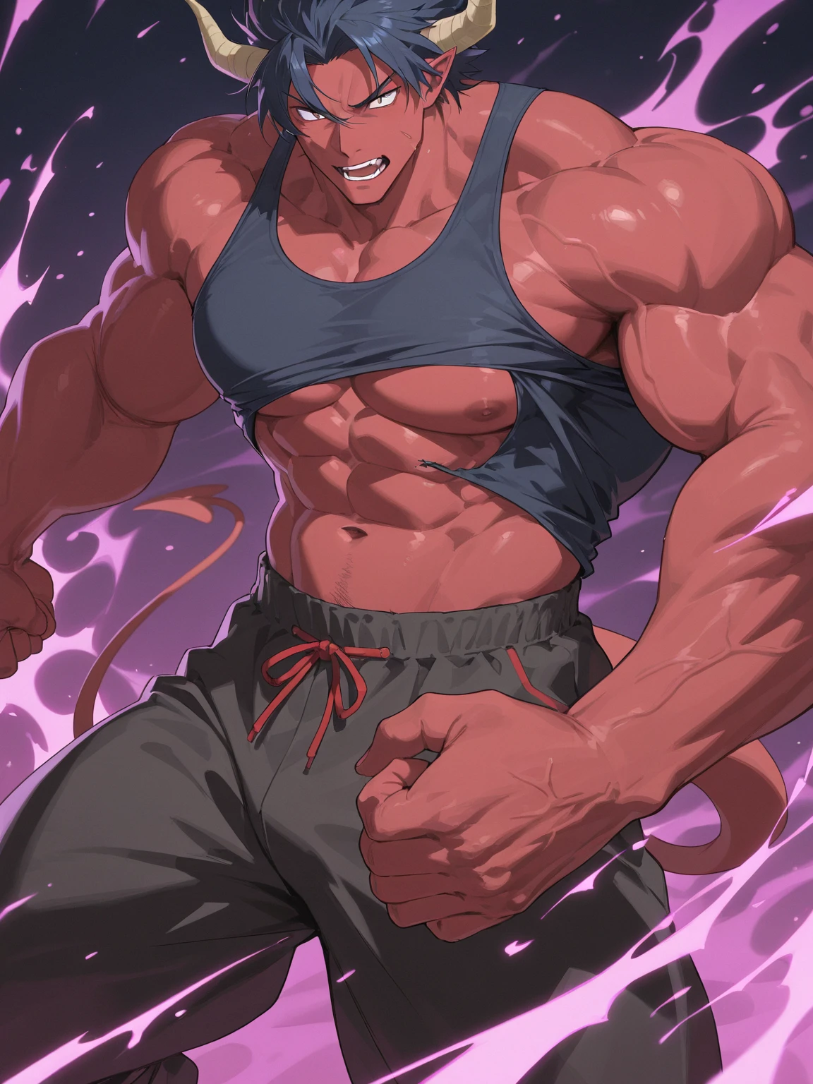 Ash Ketchum and Gary Oak from Pokémon sitting on a weight bench with shoulders slumped. Sweating. Wearing a bulging jockstrap. Staring blankly as he listens to hypnotic subliminals through headphones. Monitors mounted on the walls around him display pulsing spirals to keep him in trance as he assimilates with other meatheads and becomes a big dumb bodybuilder football jock. Open mouth. IQ drain. Dumber. Hypnosis. Trance. Brainwashing. Digital painting. Anime. Hyper swollen bulging crotch. Big muscles. Big traps. Big biceps. Big triceps. Broad shoulders. Big meaty hyper pecs. Bro. "I have to resist. Have to ... break free.... Have to ... have to..... I ... m-must.... I ... must...." Speaking in a dull monotone as he falls into trance. "Listen, ... repeat, ... conform, ... obey.... I ... I am sweaty. ... I am horny. ... I am sexy. ... I am dumb.... I'm just a mindless.... I'm just an empty, ... stupid, ... strong jock.... Sweat out smarts.... Be a meathead.... Listen, ... repeat, ... conform, ... obey, ... assimilate...." Brute. Dumber and dumber. Mindless. Brainless. Musclehead. Hyper muscles. Mouth hanging open. Perspiring. Sweaty. Hypnotic trance. Entranced. Hypnotized. Brainwashed. Brainwashing. Hypnosis. Glowing eyes. Mindless stare. meathead. Brute. Brutish. Brutification. Transformation. meathead bodybuilder assimilation. Hairy. treasure trail. Flexing.