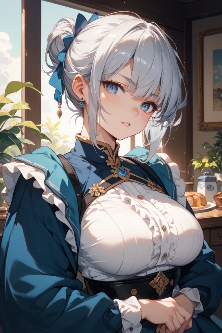 masterpiece, best quality, highly detailed, high resolution, expensive resolution, high resolution, 4K, 8k, uniform 8k wallpaper, highly detailed CG, masterpiece, 2D, 3D, beautiful details, depth, fine texture, best quality: 1.3, perfectly focused, crispy. skin, him, very cute anime girl, Her name is Mei, idol, brown double hair buns wearing expensive, mole under eye, looking at the viewer, cowboy short, expensive, blush, mole, plump lips, heart, pink eyes, heart shaped choker