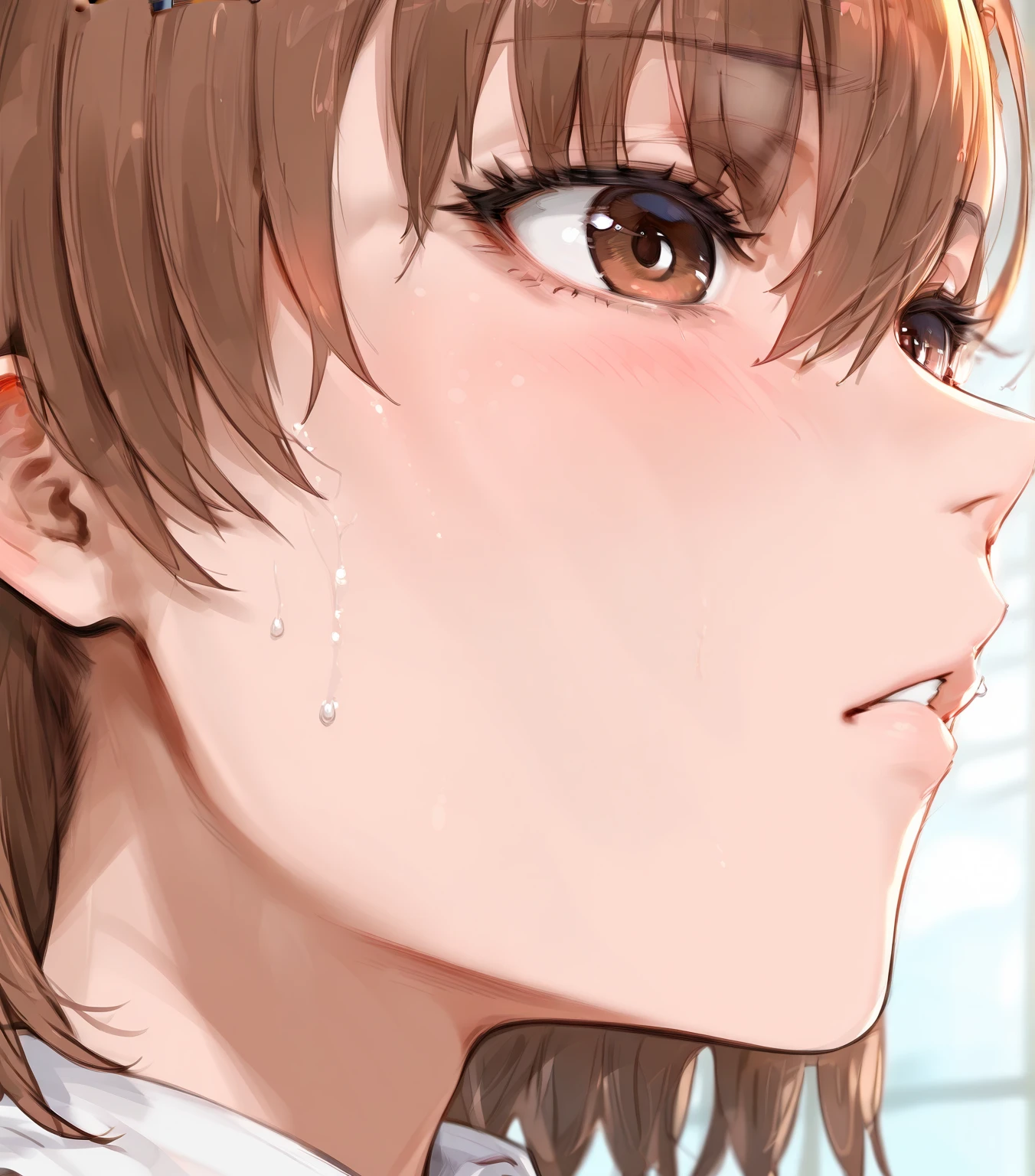 score_9, score_8_up,score_7_up,flat color,(best quality, masterpiece, ultra high-resolution, ultra-detailed,girl,brown hair,profile, (wearing sexy leotard,torn cloth),tween, (japanese cutie with narrow mouth swallow the penis deep inside:1.3),(in ballet hall:1.2),side angle,side view,nsfw, rape,hardcore, masterpiece, solo, (bright lighting:1.2), detailed face,small breast,perfect lighting , hetero, 1boy, (irrumatio,deep throat), head grab, oral, solo focus, cum splash,pov,(stuffs her face with penis),(too many cum on her face),cry,tears,shiny skin,panic face,motion lines,trembling,