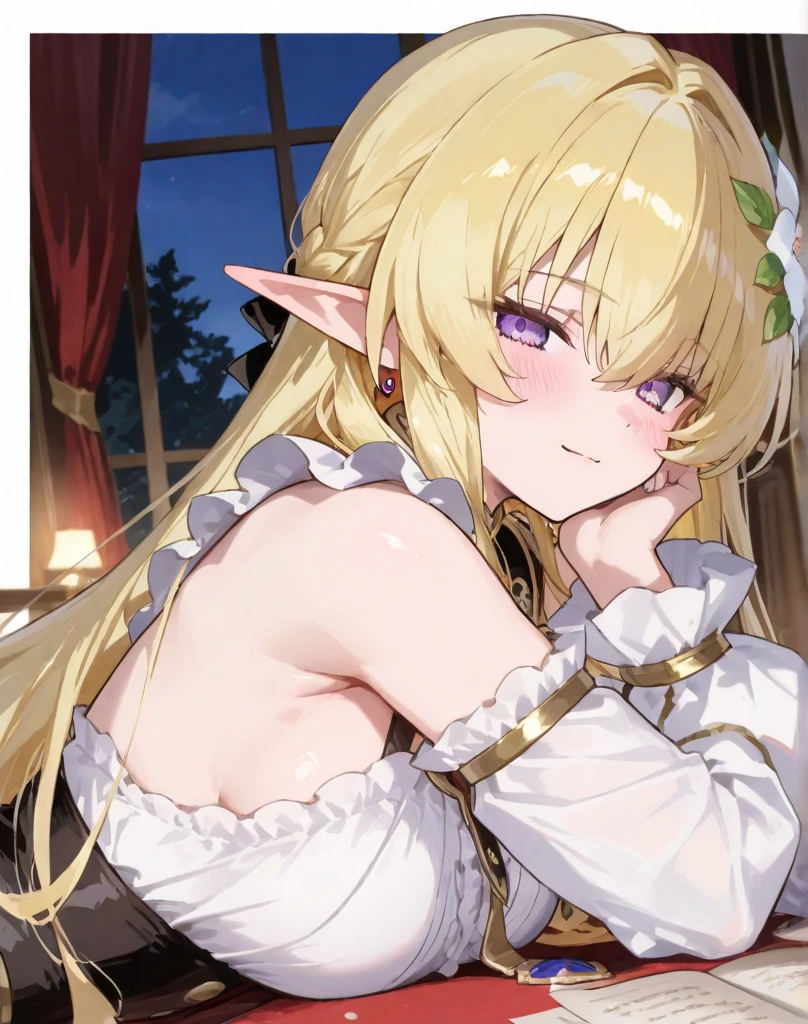 (2girls:1.5), (elfgirl:1.3), (two girls looking at another: 1.2), (commoner dress), (two girls walking together in the forest: 1.2), masterpiece, professionally drawn, (huge breasts), (cleavage sweat), (anime drawing:1.1), (simple bold lines: 1.1), (anime:1.1), (very cute anime girl), (bright), (low contrast), (prettiest age girl), (mature face: 1.4), (tall girl with big breasts: 1.2), (looking at another: 1.2), (yuri:1.4), (pointy ears), (elf ears)