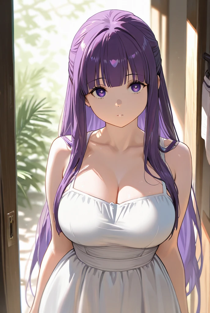 red eyes, (highest quality, masterpiece painting:1.3), immature woman, 16 years old, (half body shot), masterpiece, ultra high resolution, (Photoreal:1.0), light purple hair,straight hair, beautiful shining hair, white and shining skin, ((Ultra realistic details)), octane rendering, highly detailed face, (big breasts:0.8), (make a heart with hands),((Translucent white robe), (pink feather robe,Layering), White cherry blossom embroidery pattern, silver earrings,(milky way galaxy), Hair flutters under the influence of the wind, Japanese garden with beautiful cherry blossoms at night, Mysterious night sky, Beautiful Landscapes, sharp focus, intricate details, professional artwork, (bright colors:1.1), bright colors, diffused lighting, digital blending, ultra-definition body, ultra detail hair, super detailed face, that'It's trending on pixiv, top button open, Cute gaze, compensate, perfect lips, perfect compensate, Ultra-precision coating, (light_smile:0.8), (Very embarrassed:1.2), blush your nose,