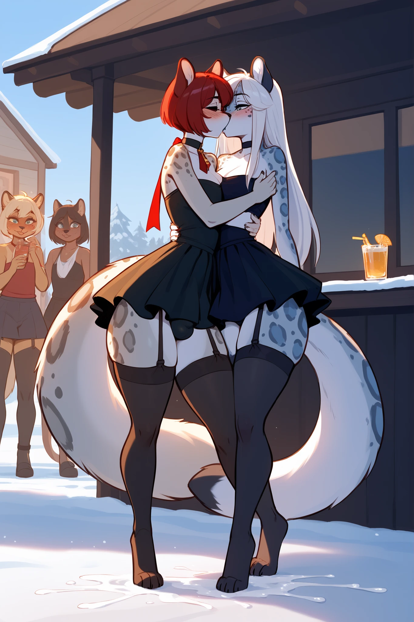 White hairs, red eyes, vampire, wide hips, massive hips, adventurer armor, lake, night, campfire, sitting on ground