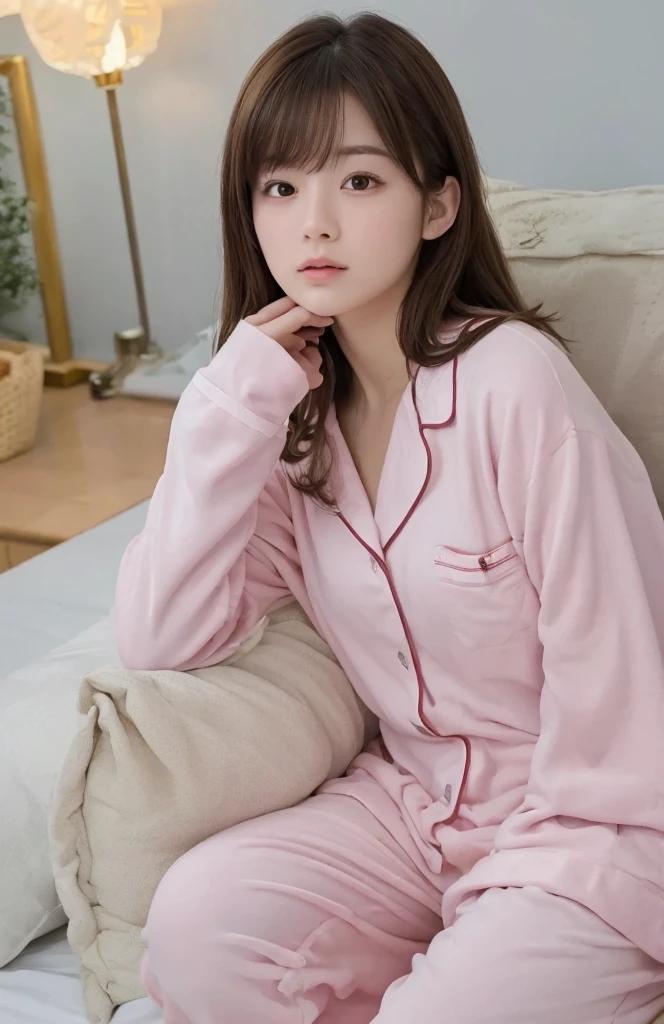 8K、cute、Adult Girls、pajamas、be happy