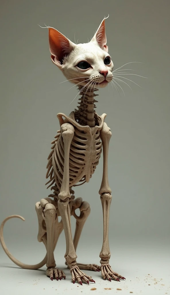 Like a girl cat, only bones were left in her body