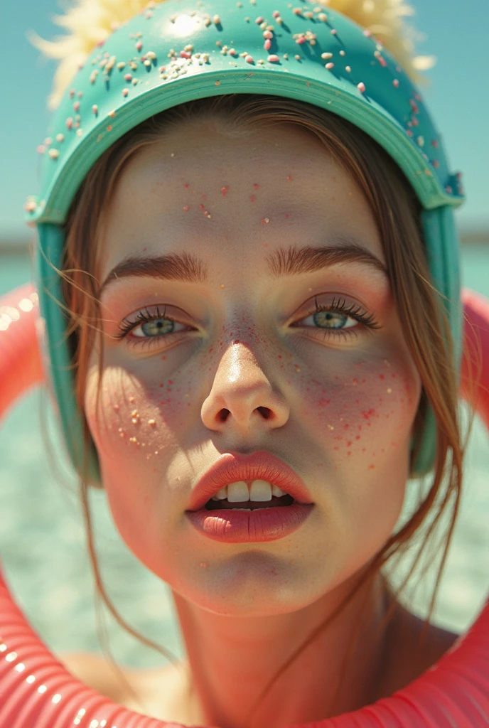 (((ultra realistic))) Photo, Masterpiece, Superior quality, (pale skin), (ultra detailed face and eyes.:1.2), 1 girl, adult, ((in a push up tube)), ((very heavy eye makeup, pink mascara)), ((labios falses detallados)), ((pink wavy fur)), ((stylish hairstyle)) , (({Huge|gigantic|Big|Huge|Mega|false} old)), (thin waist, Skinny body), ((escote extremadamente Big)), focus on large old, Photoshoot, (suave) Turning on, (The game of lights and shadows), depth of field, bokeh, (Special attention to leather details.: 1.2), (Special attention to the collarbone and ribs.: 1.2), (special attention to huge old: 1.3), (special attention to tight clothing: 1.1), detailed leather texture, skin pores, Oily skin. (Erotic frame atmosphere.. Color range: violet, rosa, Tons), DR, ((film grain)), ((good heavens)), (Glare), ((whole body, vista frontal superior)) , ultra detialed,