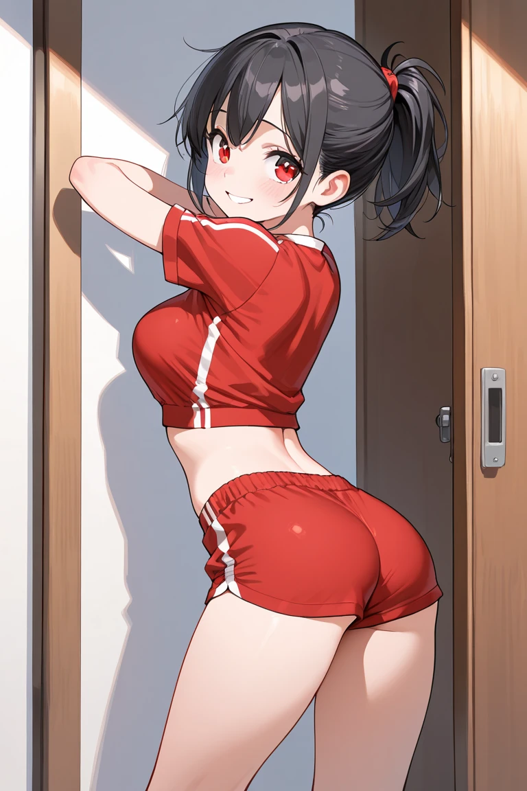 X-rated,Under the legend,Chara,teenage girl,Red-eyed,Smile,Sexy,green,Chest leak,short crop top,hot pant,Stalling's gull body standing painting,posture,with short brown haice turned red,Underwear model,lust,Hand repair,detail, clothing,HD,no underwares, television show,Upturned buttocks,stick out your tongue,Playful,love heart,Buttocks close up,sweat,back view,big ass,sitting,Puppy perspective,The lens is up