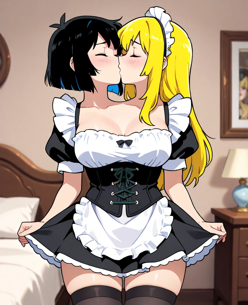 ((NSFW:1.3)),(Textured skin, Anatomically correct, Super Detail, high details, High quality, hight resolution, Best Quality, 1080p,4K),(One-person viewpoint, looking at viewer, subjective:1.4),
(Multiple girls in Western bedroom),(women's Western bedroom in night:1.3)
((Multiple girls, 10+girl with, Group photo of the girls, Group photo of the girls:1.5))
(Girls of different ages:1.5),(line up sitting:1.5),(Super Strong Super Huge gigantic breasts:1.5),(women with various hairstyles:1.5),
(inviting you to have sex),
nsfw,(enraptured face:1.4),(naughty expression:1.2),(orgasm smile:1.5),seductive smile, excited smile,
(blush, face blush, blushing:1.3),
(saliva, saliva trail, drooling:1.3),(heavy breathing, steam:1.3)
((maid, maid headdress:1.4),nsfw,(nipples peek:1.1)
nsfw, open mouth, tongue out,(facial:1.5), (sperm covered face:1.5),(cum on tongue:1.3),(cum in mouth:1.4),(cum on breast:1.3)cum on hair,
(whole body is covered with large amounts of sperm:1.3)
(only one penis:1.3),(fellatio, oral, licking_penis:1.4),(face up, chest up, looking up:1.3),(pov:1.5)
