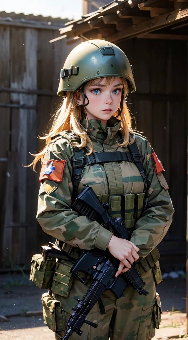 Beautiful female soldier