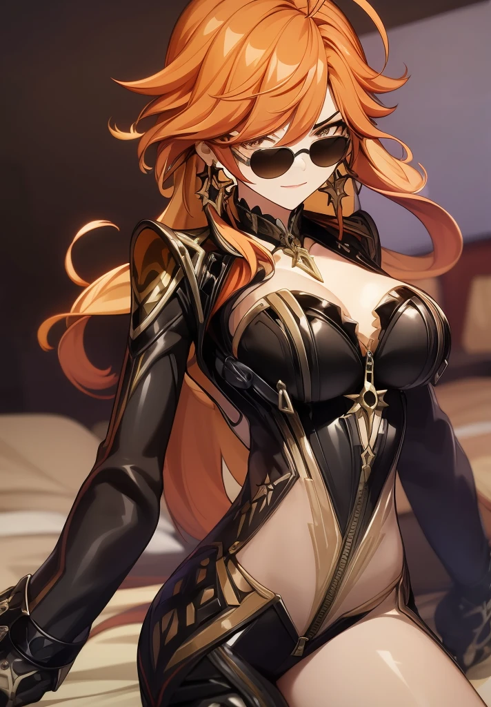 1girl(big Breast ,solo), (masterpiece, best quality:1.2), .Mavuika,Natlan,genshin,in handcuffs