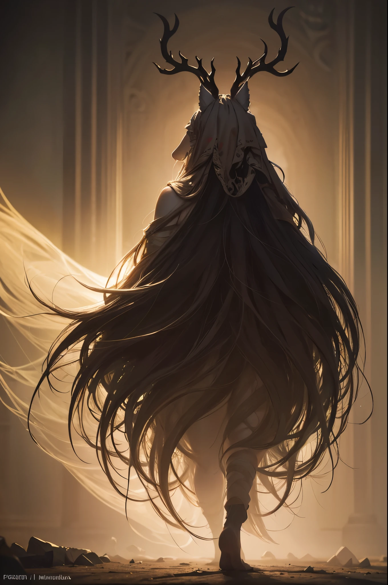 vicaramelia with a multitude of tails, highly detailed, intricate fantasy character, vicaramelia creature, multiple tails flowing dynamically, portrait view, exotic and mystical, ethereal atmosphere, dramatic lighting, 4k, ultra-detailed, realistic, photorealistic, fantasy art, digital painting, cinematic, glowing, vibrant colors, dramatic shadows